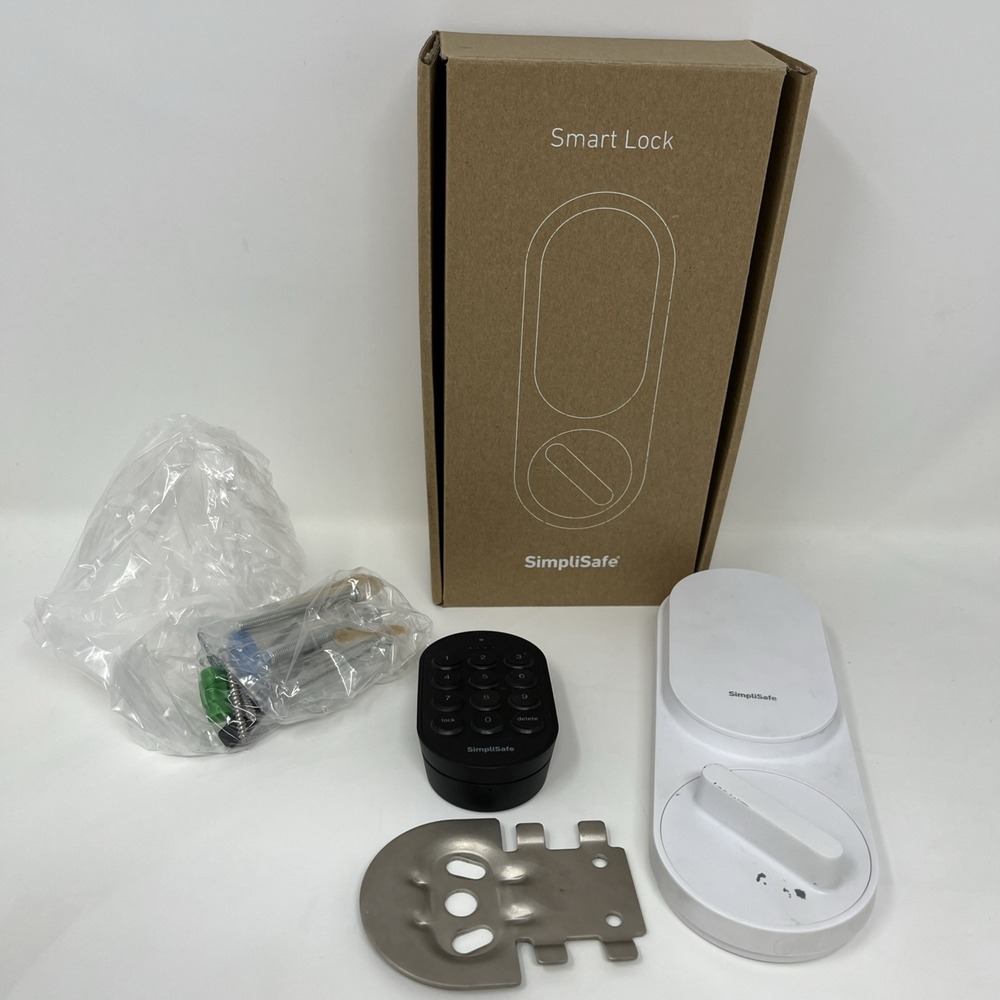 White SimpliSafe Smart Door Lock with PIN Keypad SSLK1 White For Parts